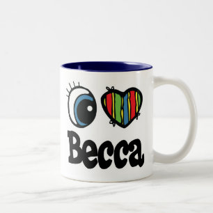 I Heart (Love) Becca Two-Tone Coffee Mug