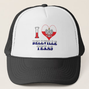 I Heart Love Bellville Texas Trucker Hat