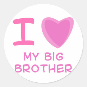I Heart (Love) big brother Classic Round Sticker