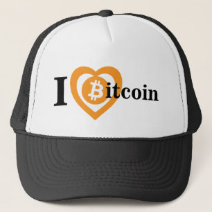 I Heart (Love) Bitcoin Logo Symbol Crypto Hat Cap