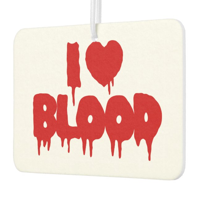 I HEART [LOVE] BLOOD CAR AIR FRESHENER (Left)