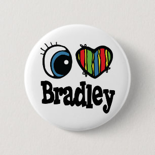 I Heart (Love) Bradley 6 Cm Round Badge
