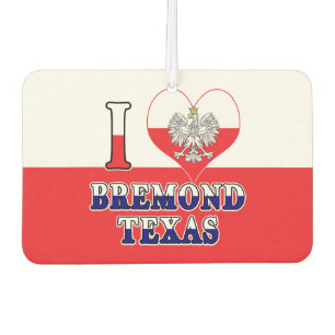 I Heart Love Bremond Texas Car Air Freshener