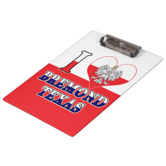 I Heart Love Bremond Texas Clipboard