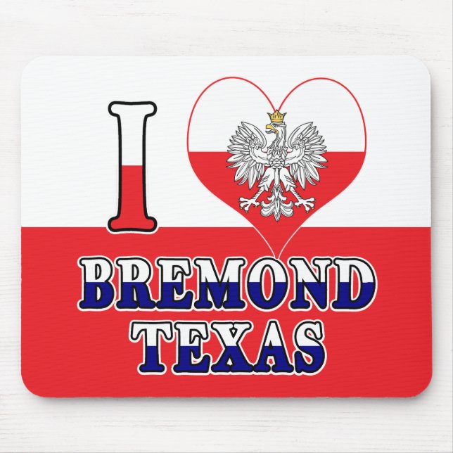 I Heart Love Bremond Texas Mouse Pad (Front)