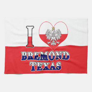 I Heart Love Bremond Texas Tea Towel