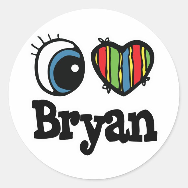I Heart (Love) Bryan Classic Round Sticker (Front)