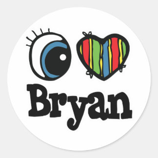 I Heart (Love) Bryan Classic Round Sticker