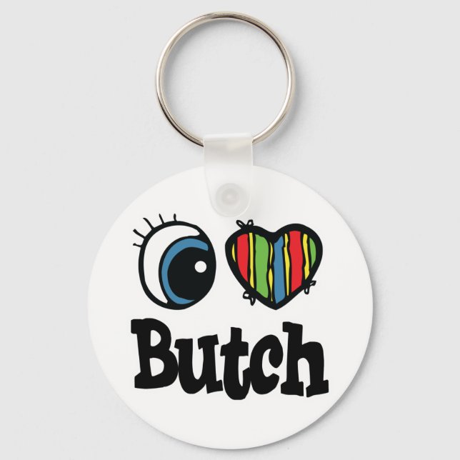 I Heart (Love) Butch Key Ring (Front)