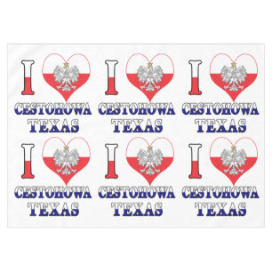 I Heart Love Cestohowa Texas Tablecloth
