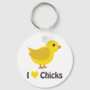 I heart (love) chicks! key ring