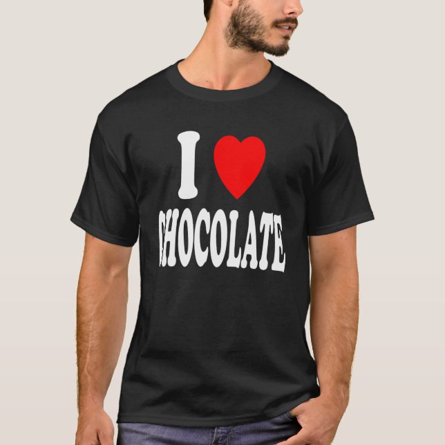 I Heart (Love) Chocolate Dark White Milk T-Shirt (Front)