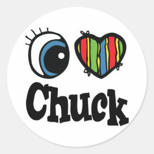I Heart (Love) Chuck Classic Round Sticker