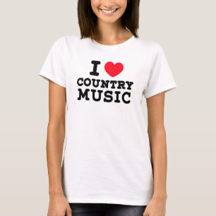 i heart love country music  T-Shirt