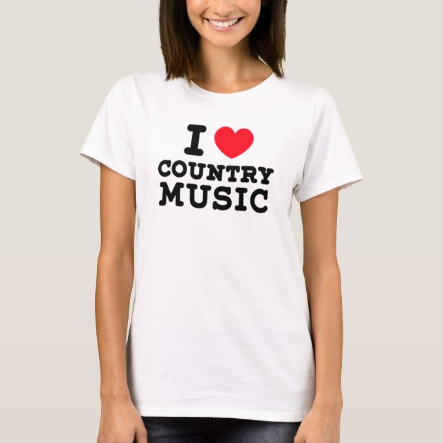 i heart love country music  T-Shirt (Front)
