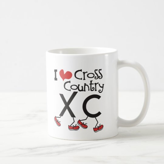I heart (love) Cross Country Running XC Coffee Mug
