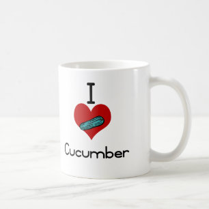 I heart-love cucumber coffee mug