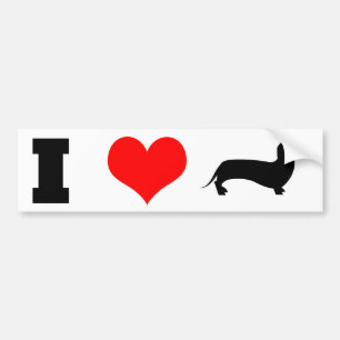 I Heart (love) Dachshunds Bumper Sticker