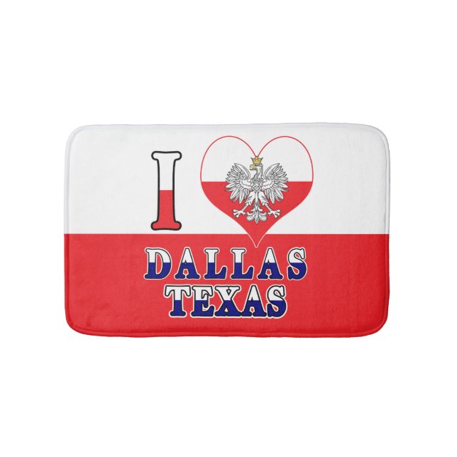 I Heart Love Dallas Texas Bath Mat (Front)