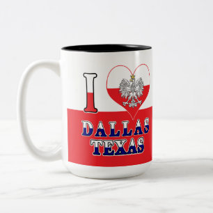 I Heart Love Dallas Texas Two-Tone Coffee Mug