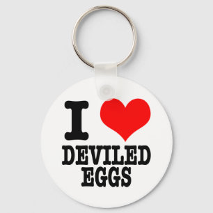 I HEART (LOVE) DEVILED EGGS KEY RING
