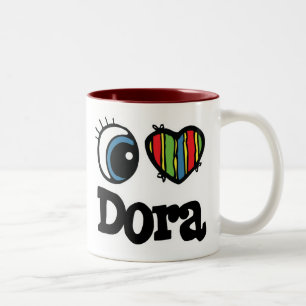 I Heart (Love) Dora Two-Tone Coffee Mug