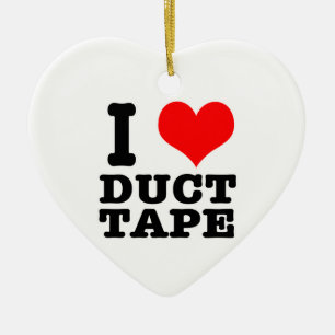 I HEART (LOVE) duct tape Ceramic Tree Decoration
