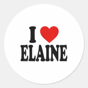 I Heart Love Elaine _1 Classic Round Sticker