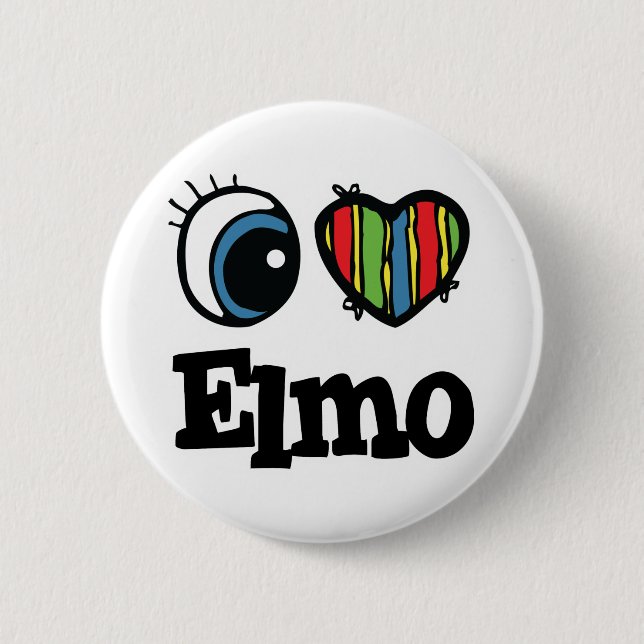 I  Heart (Love) Elmo 6 Cm Round Badge (Front)