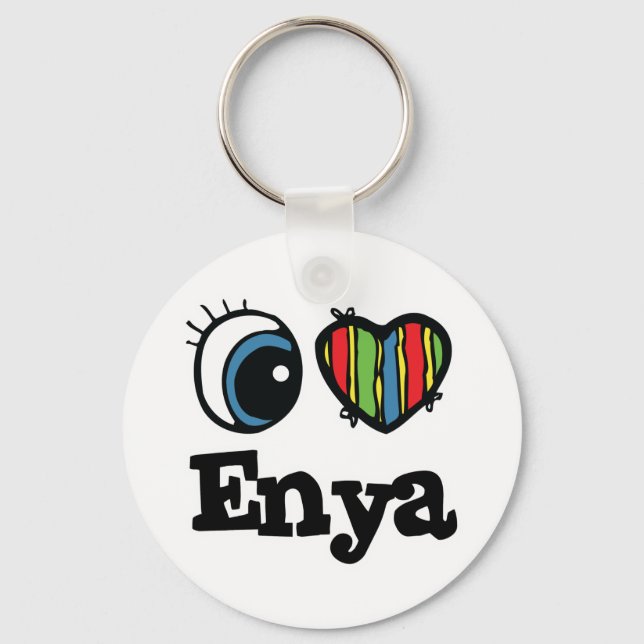 I  Heart (Love) Enya Key Ring (Front)