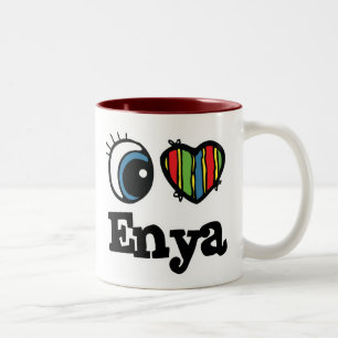 I Heart (Love) Enya Two-Tone Coffee Mug