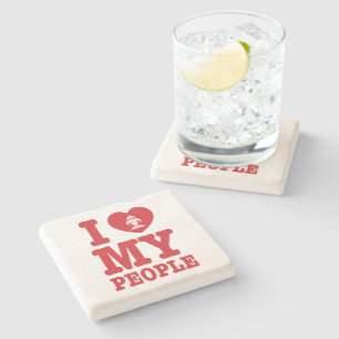 I Heart (Love) Erawan My Lao People Stone Coaster