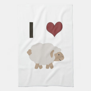 I heart (love) Ewe (you) Tea Towel