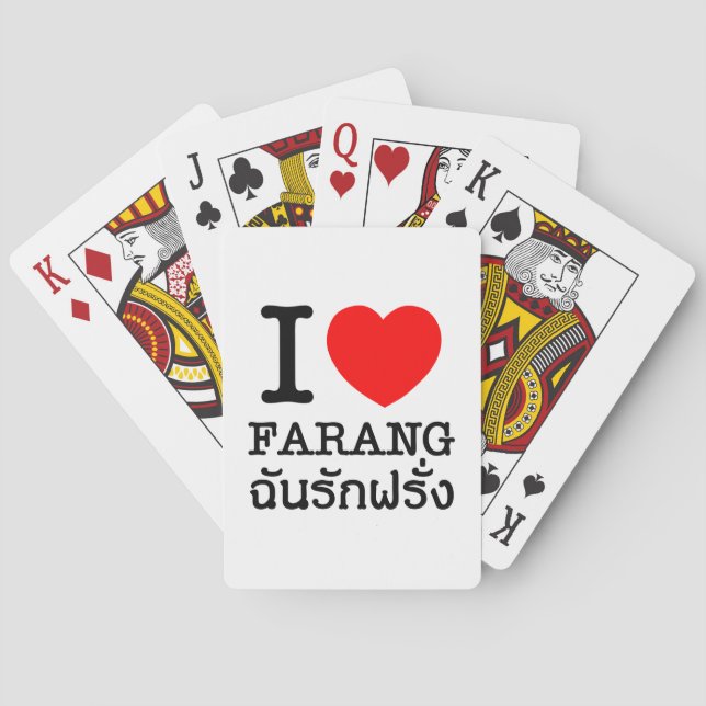 I Heart (Love) Farang Playing Cards (Back)
