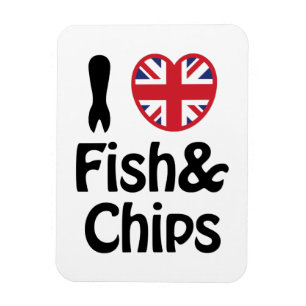 I Heart [Love] Fish & Chips Magnet