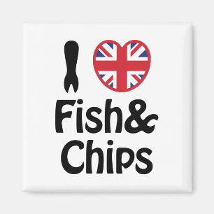I Heart [Love] Fish & Chips Magnet