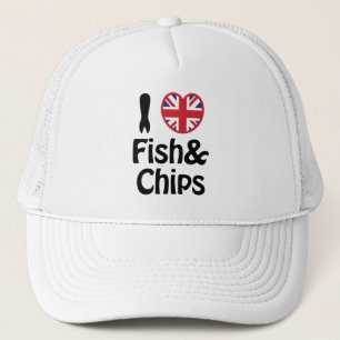 I Heart [Love] Fish & Chips Trucker Hat