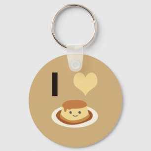 I Heart (love) flan! Key Ring
