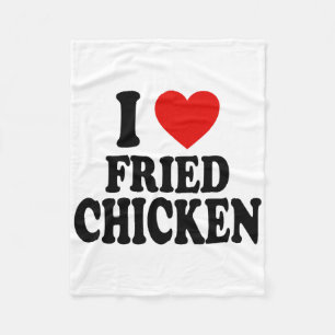 I Heart Love Fried Chicken Fleece Blanket