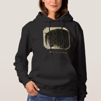 I Heart (Love) Friesians Beautiful Black Draught H Hoodie
