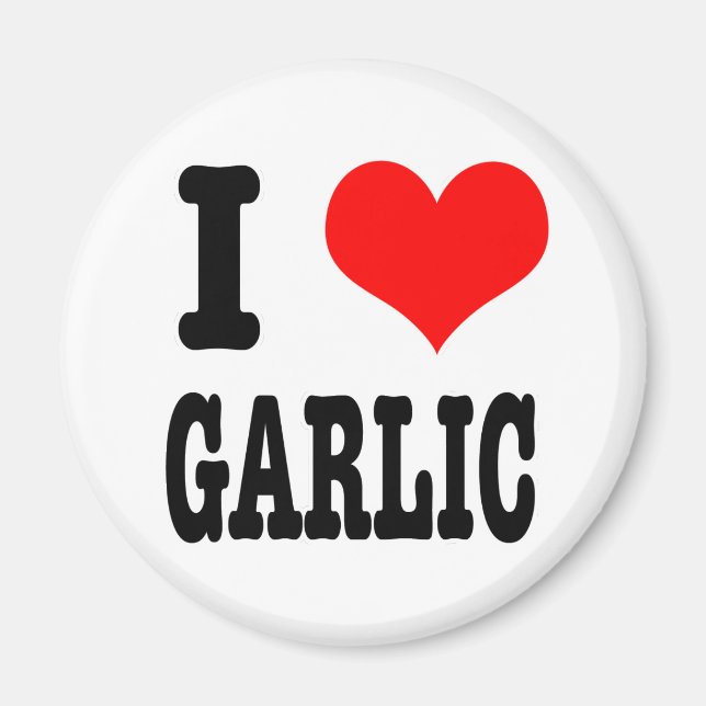 I HEART (LOVE) GARLIC MAGNET (Front)