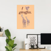 I heart love giraffes, mother child giraffe poster (Home Office)