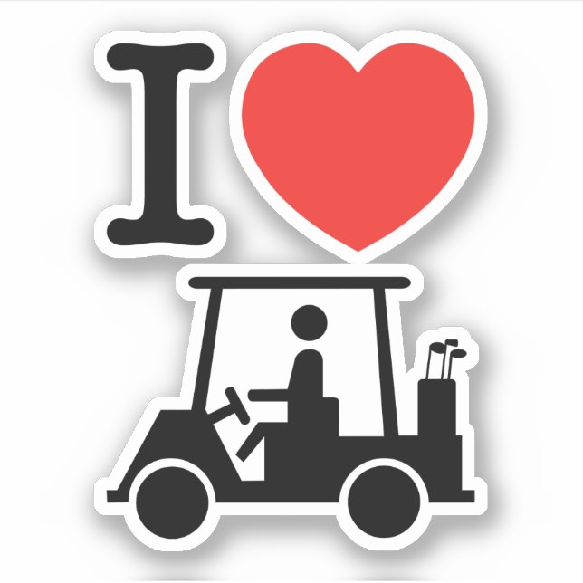I Heart (Love) Golf Cart (Front)