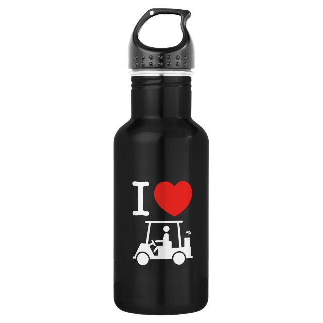 I Heart (Love) Golf Cart 532 Ml Water Bottle (Front)