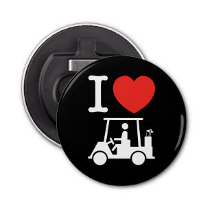 I Heart (Love) Golf Cart Bottle Opener