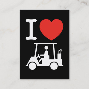 I Heart (Love) Golf Cart Business Card