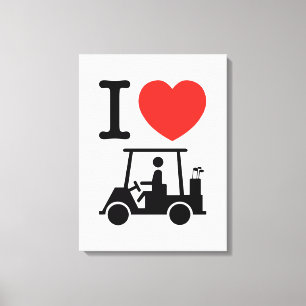 I Heart (Love) Golf Cart Canvas Print