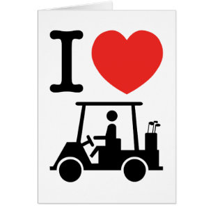 I Heart (Love) Golf Cart Card