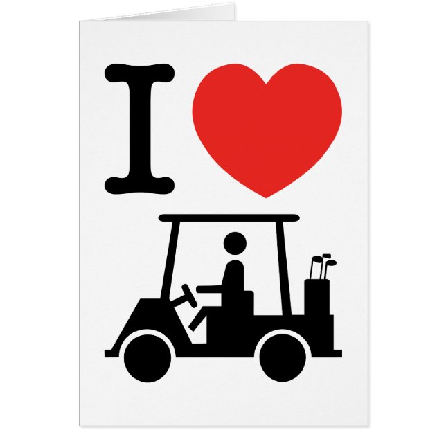 I Heart (Love) Golf Cart Card (Front)
