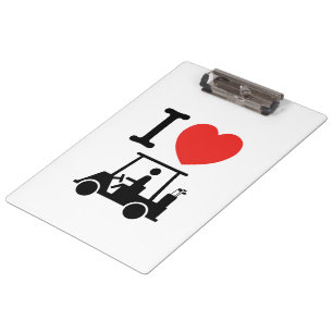 I Heart (Love) Golf Cart Clipboard